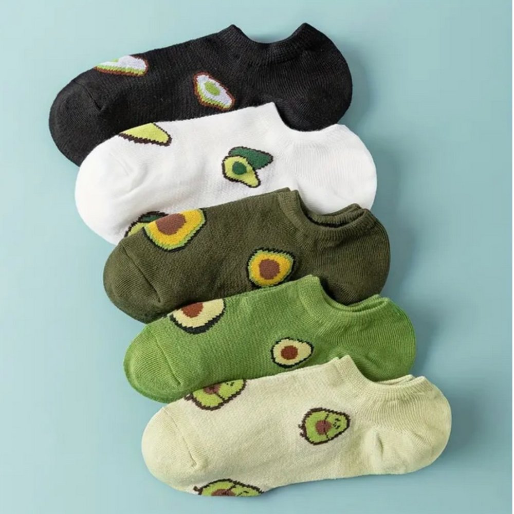 5 Pack of Avacado Themed Socks NWT
